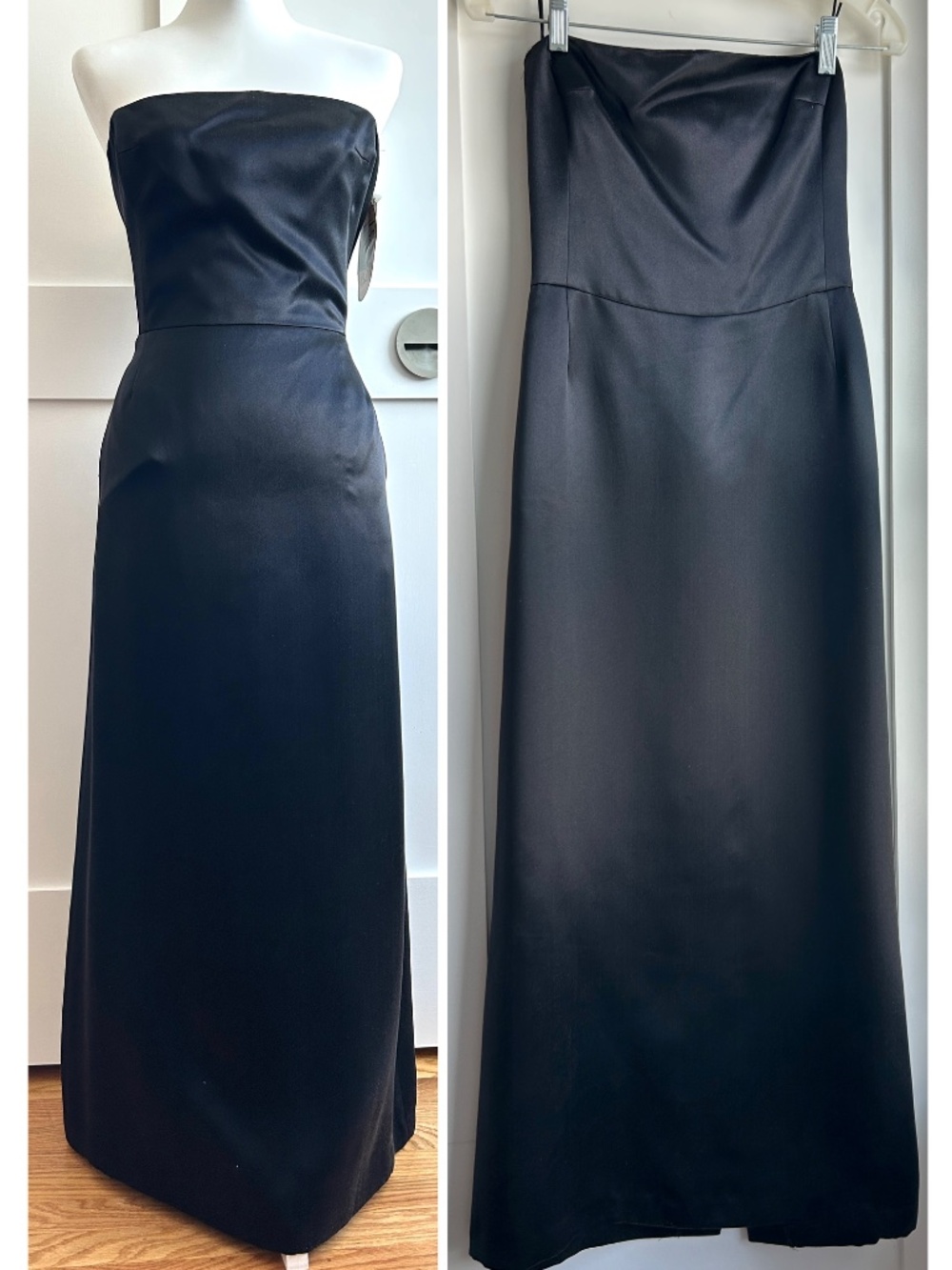 Chaiken NWT Strapless Silk Black Maxi Dress Size 2